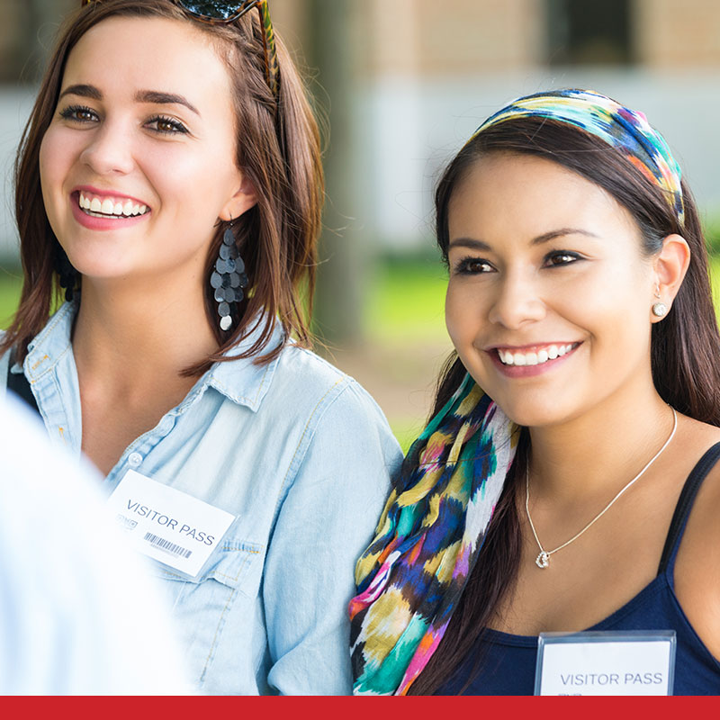 mom and daughter visiting school